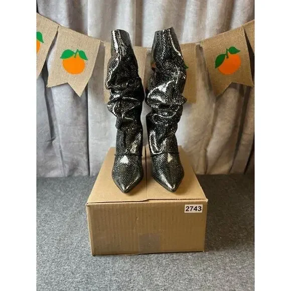 Marc Fisher LTD Women's Kailee Mid-Calf Pewter Silver Boot Size 7M - Picture 10 of 10